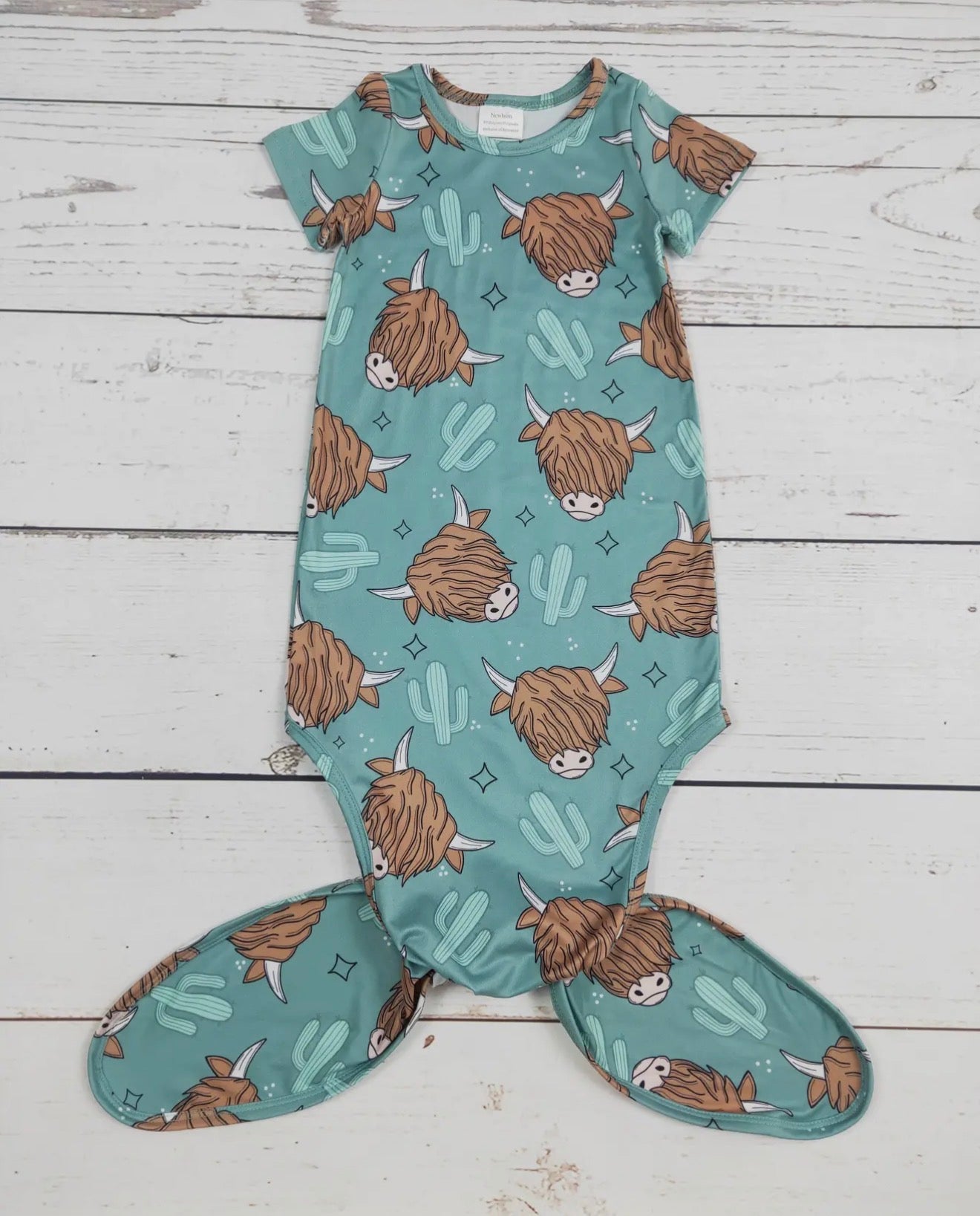 Highland Cow Newborn Gown