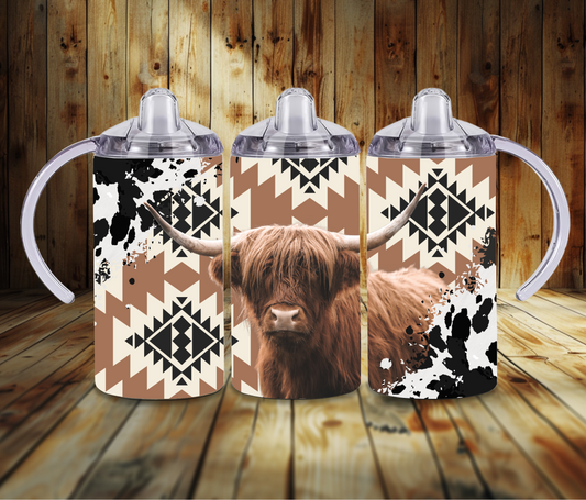 Highland Cow Brown Sippy Cup