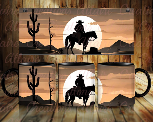 Cowboy Cactus Sunset Coffee Mug