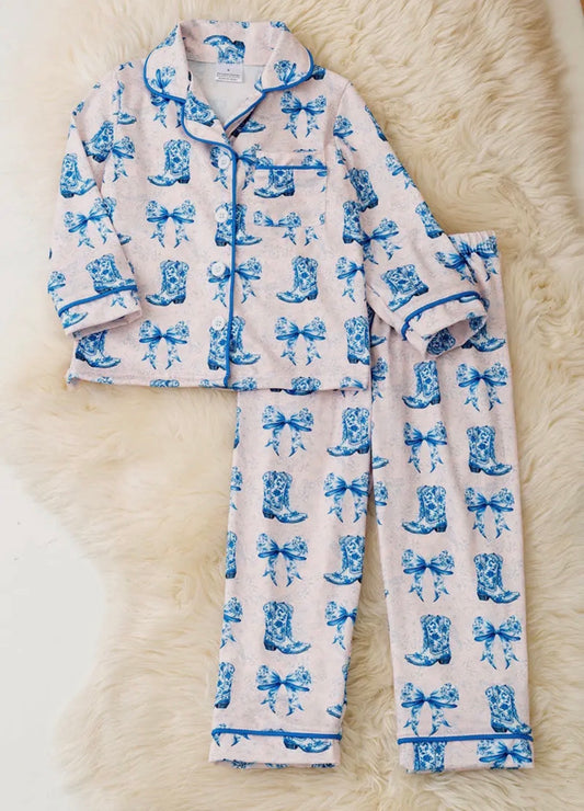 Blue Bow & Horse PJs