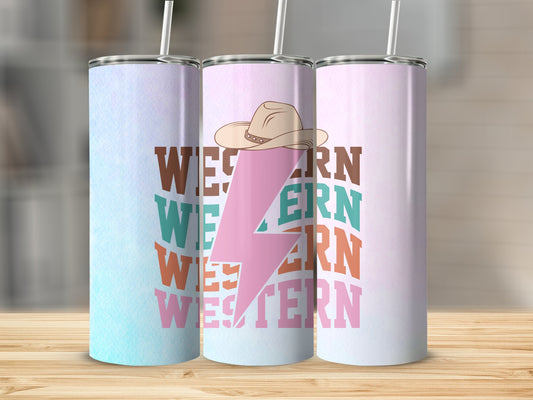 Western Lightning Bolt 20oz Tumbler