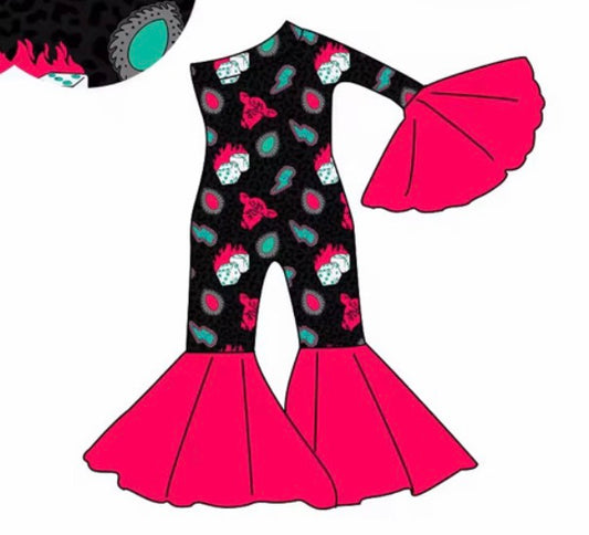 Hot Pink Cow Western Romper (Copy)