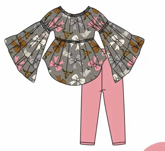 Bow N Boots Western Long Sleeve Set