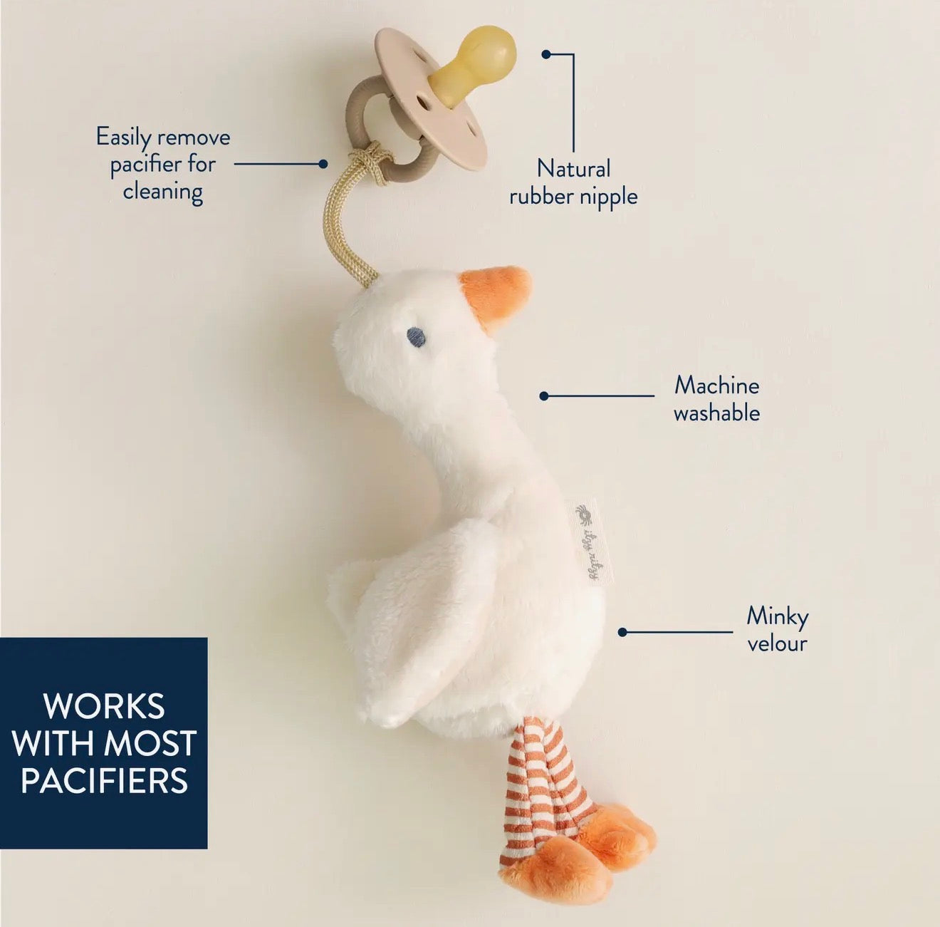 Goose  Ritzy Pal Natural Rubber Pacifier & Plush