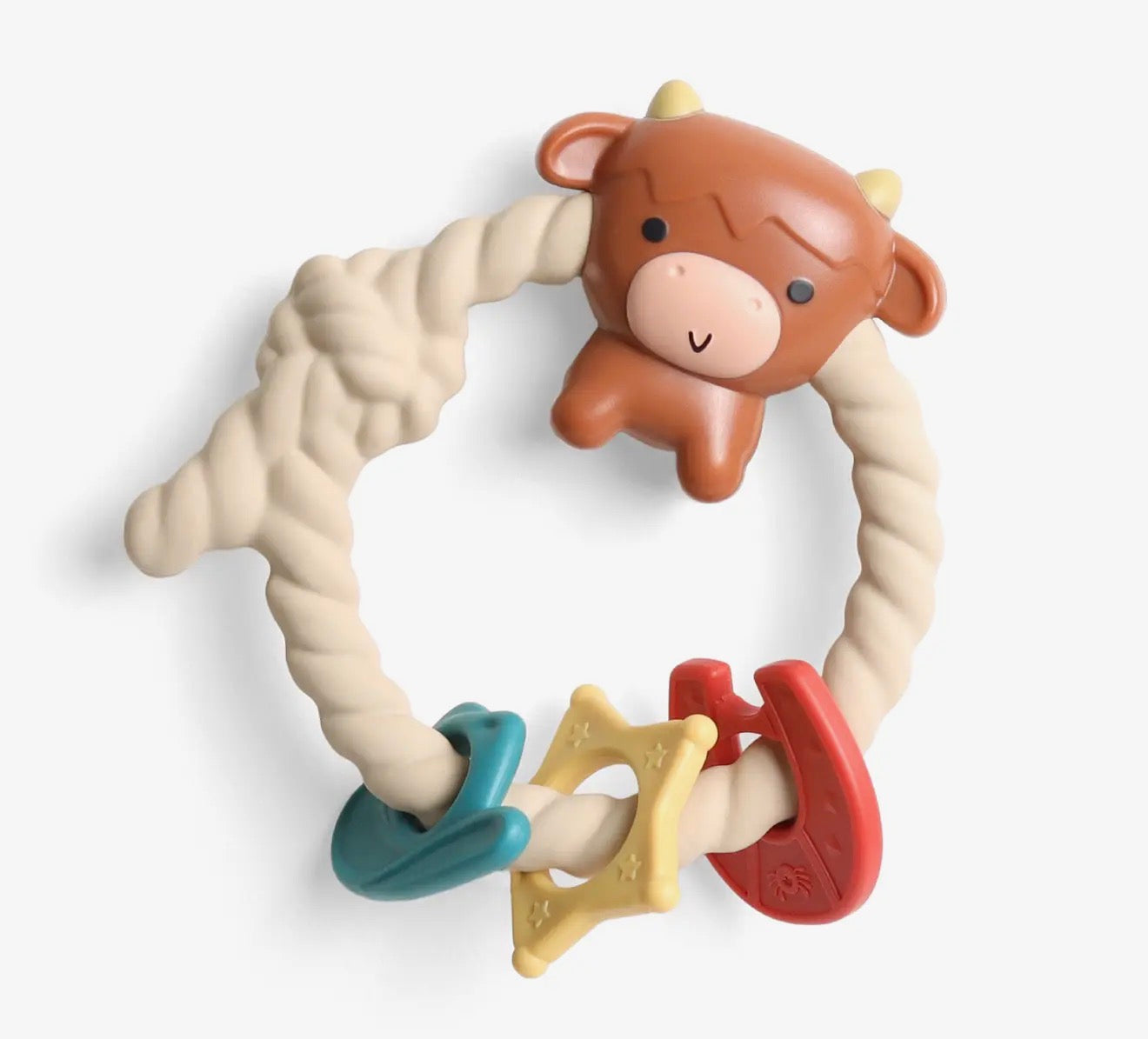 Highland Cow Ritzy Rattle Silicone Teether Rattles