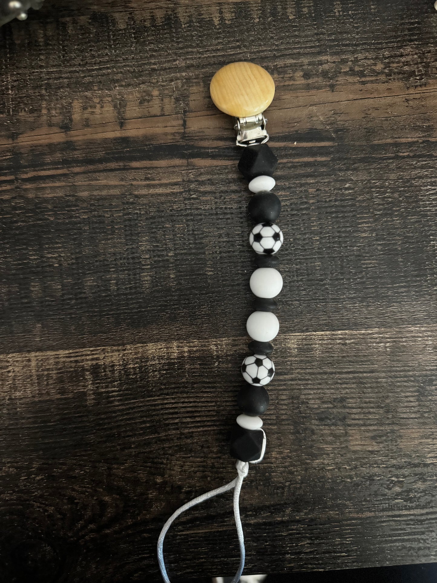 Soccer Silicone Pacifier Clip