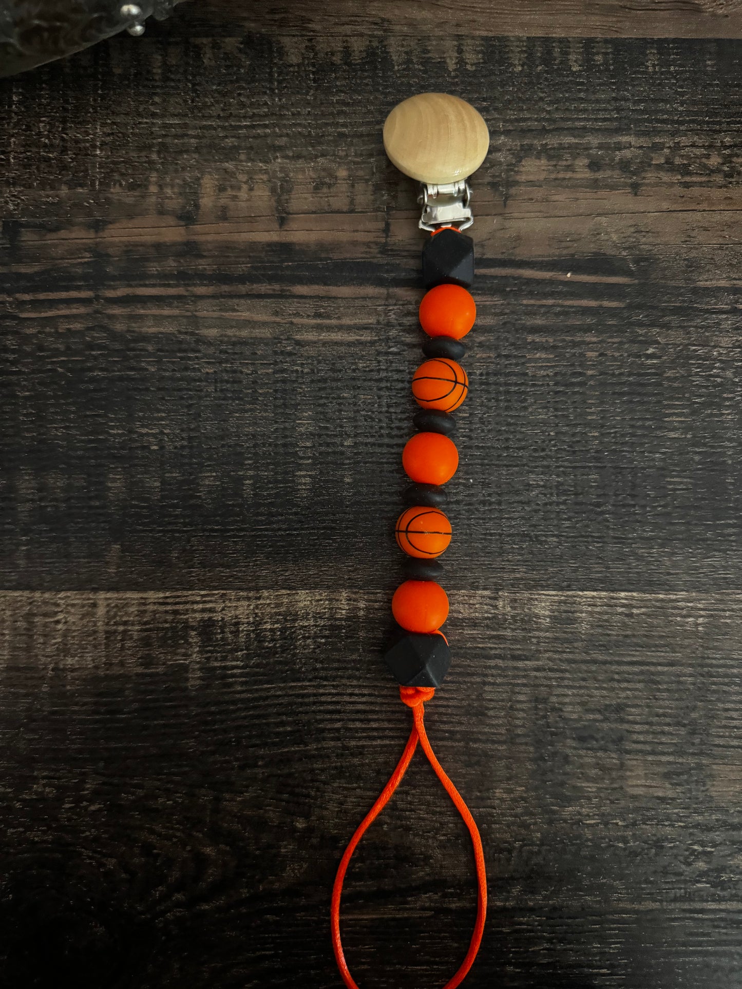 Basket Ball Silicone Pacifier Clip