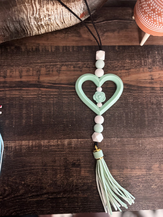 Blue Rose Car Mirror Hangers