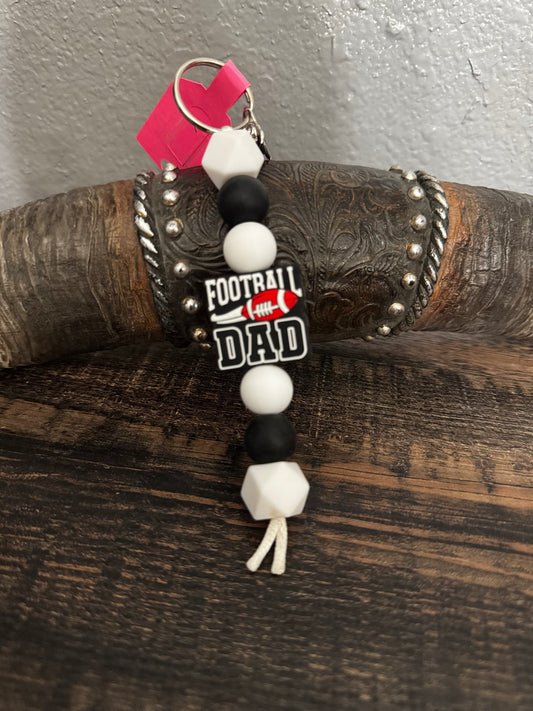 Football Dad Silicone Key Chain