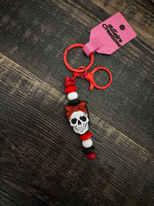 Red Skull Short Keychain