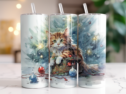 Christmas Kitten 20oz Tumbler