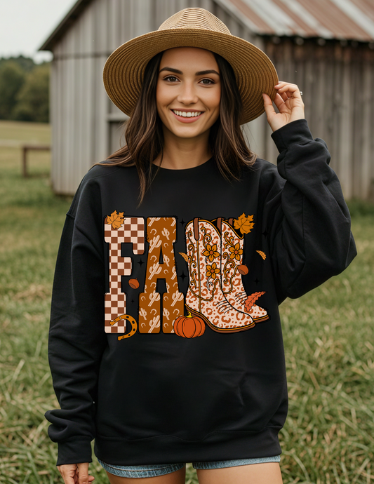 Fall Western Crew Neck