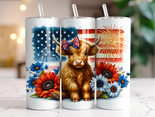 USA Highlander Cow 20oz Tumbler