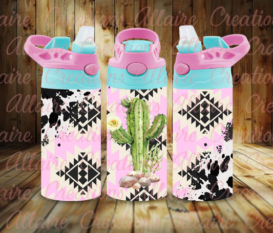 Pink Cactus Cow Print Flip Cups