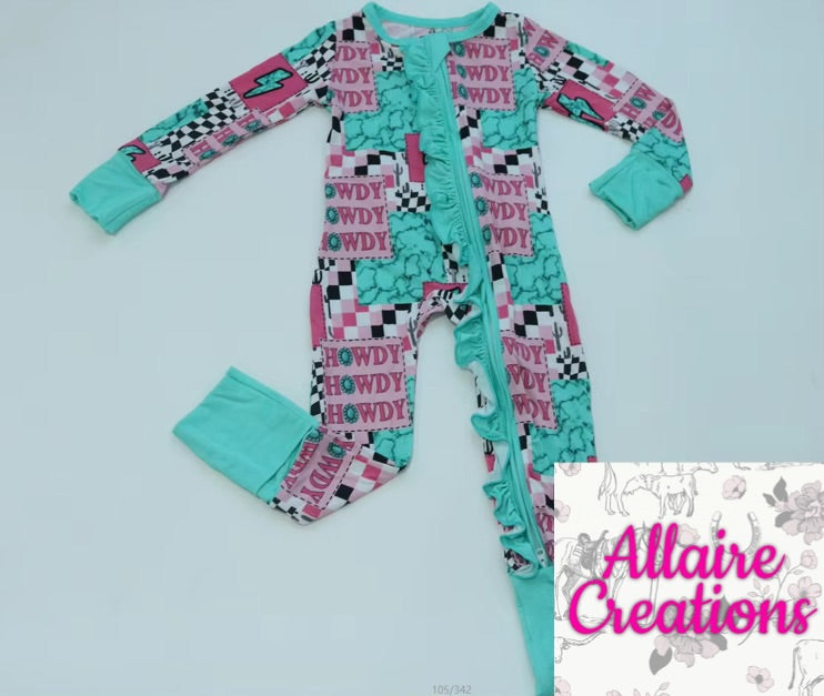 Pink Ruffle Bamboo Zipper